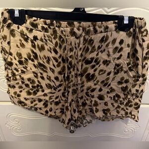 Heartloom Olive and Cream Leopard Print Shorts
